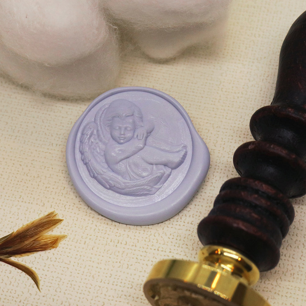 relief sleeping cherub wax seal stamp from AMZ Deco.