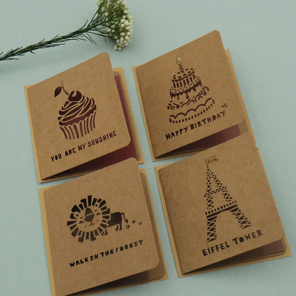 Kraft Cutout Greeting Card Assortment by AMZ Deco